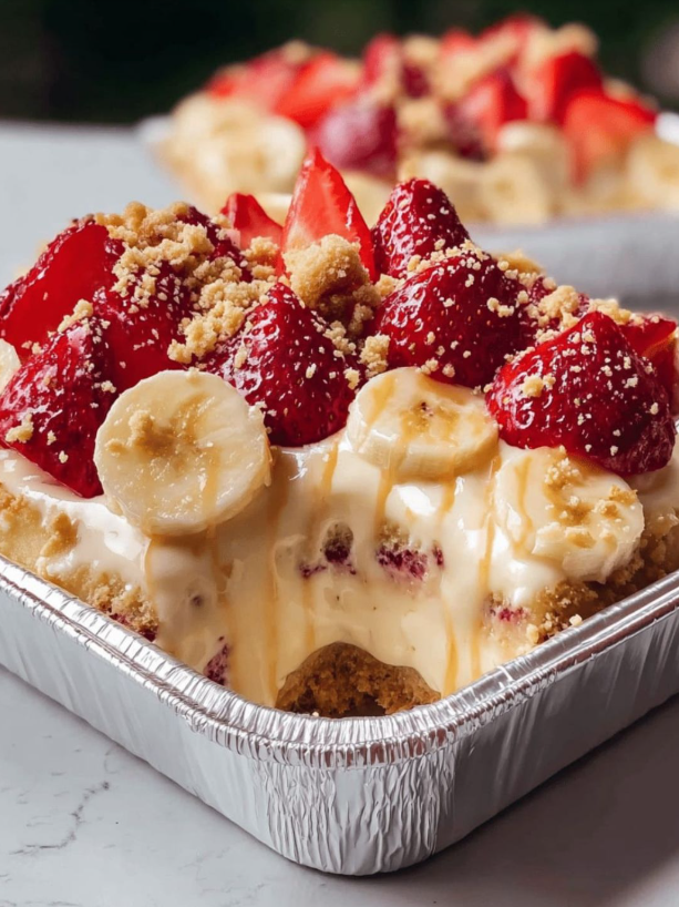 Strawberry Banana Cream Box Dessert